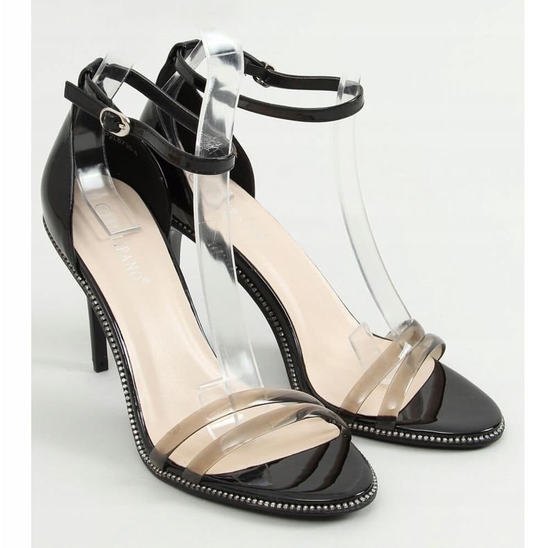 Sandales noires sur talon haut P2L6735-6 Noir 1