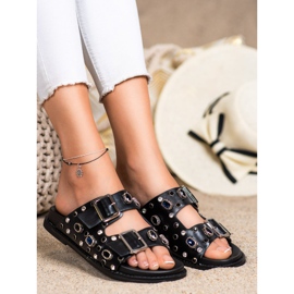 Seastar Pantoufles À La Mode Avec Des Cristaux le noir 3