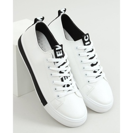 Baskets femme noires et blanches LR2189 BLANC / NOIR le noir 1