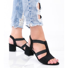 Sandales noires sur montant Forte bas 1