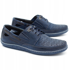 Polbut Chaussures homme, mocassins ajourés J69L bleu marine 1