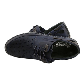 Polbut Chaussures homme, mocassins ajourés J69L bleu marine 6