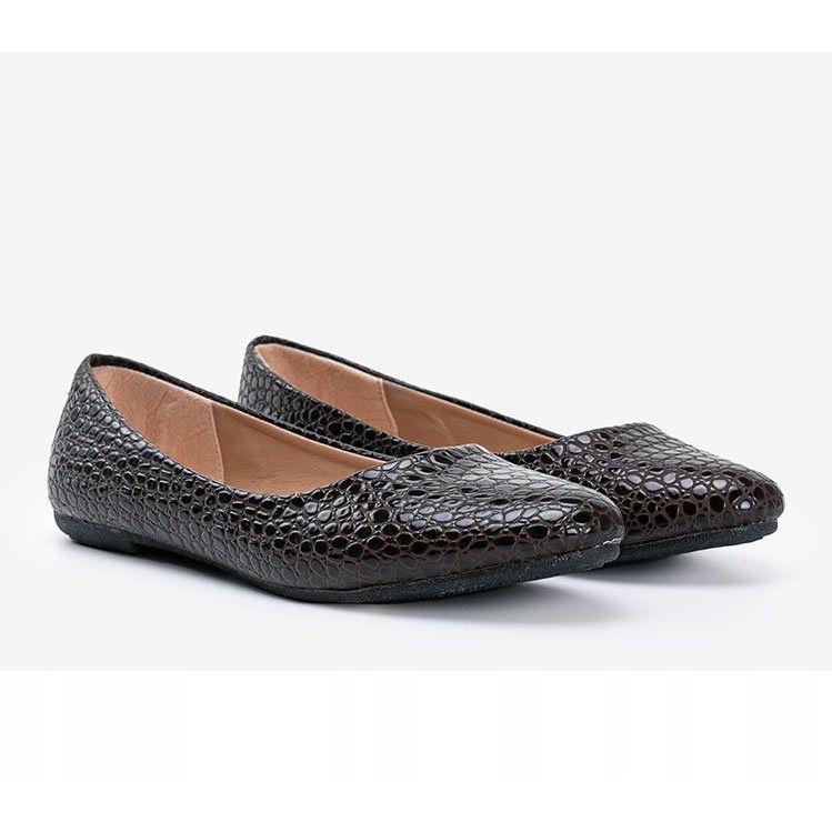 Ballerines vernies marron à motif crocodile Mozzare brun 1