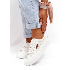 Baskets à lacets pour femmes Big Star W274925 Blanc blanche 3