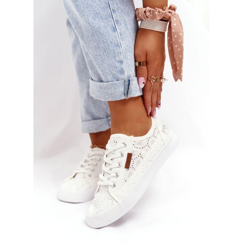 Baskets à lacets pour femmes Big Star W274925 Blanc blanche 3