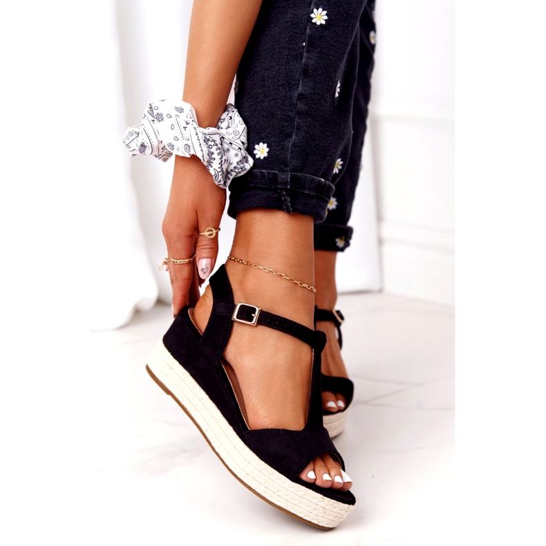 PG1 Sandales compensées noires Graciosa 9R93 Noir 3