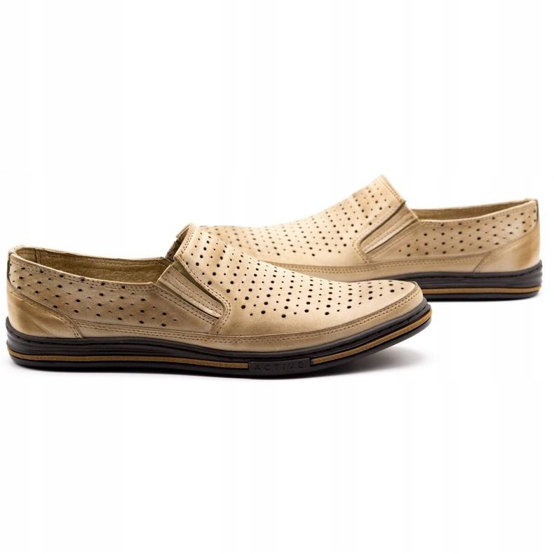 Polbut Chaussures ajourées homme 2107P, beige 4