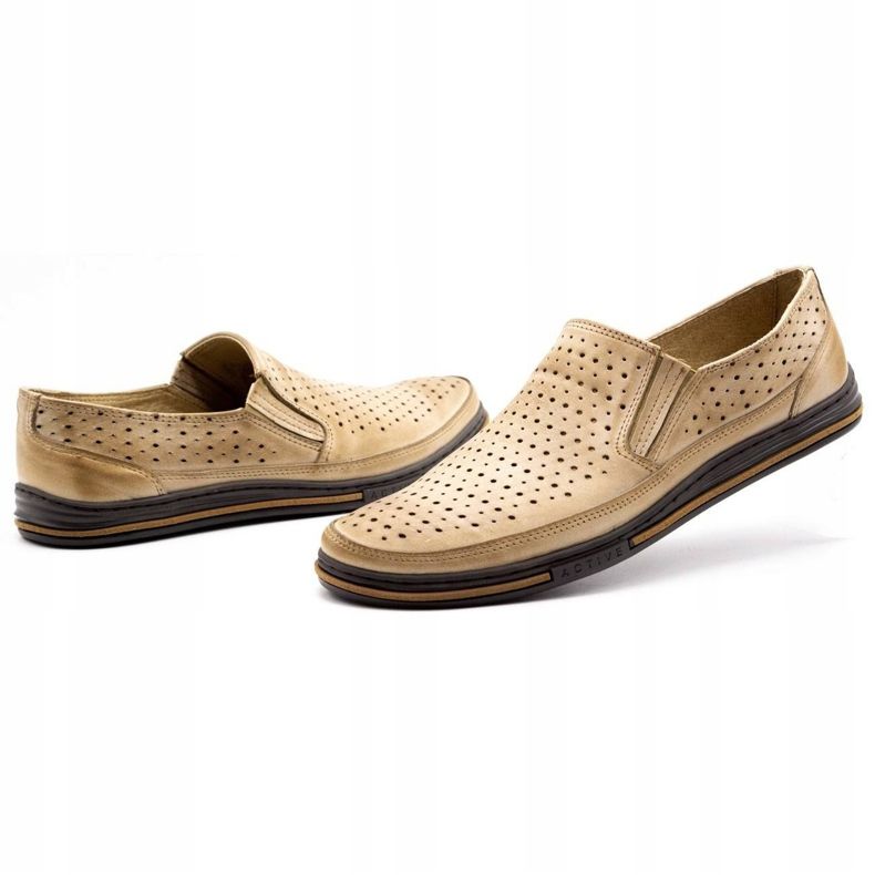 Polbut Chaussures ajourées homme 2107P, beige 5