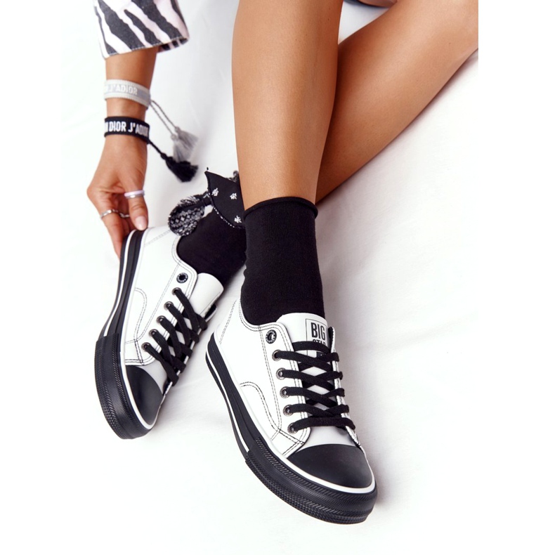 Baskets en cuir pour femmes Big Star HH274147 Blanc et noir 1