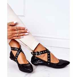Ballerines en Cuir Plié Lu Boo Noir le noir 4
