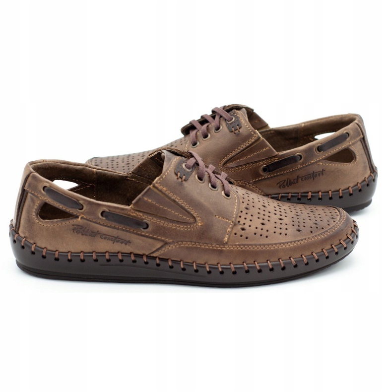 Polbut Mocassins ajourés homme J69L marron brun 1 Polbut Mocassins ajourés homme J69L marron brun 1