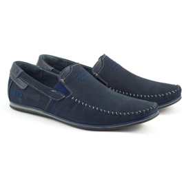 KOMODO Mocassins cuir homme 876 bleu marine 2