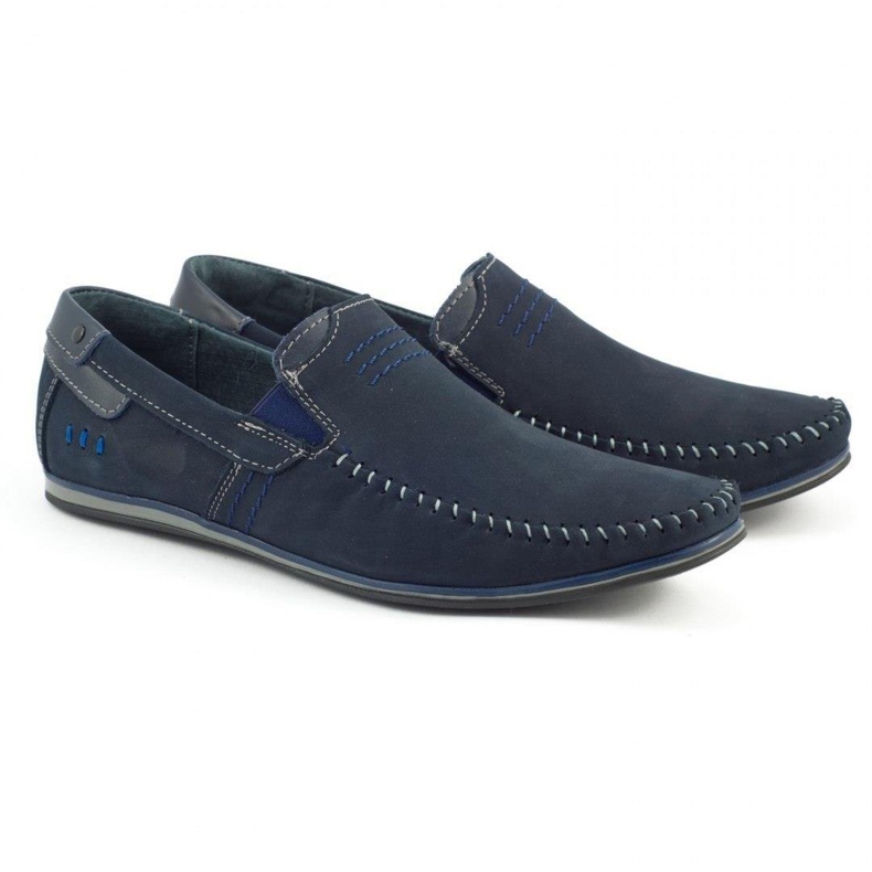 KOMODO Mocassins cuir homme 876 bleu marine 2