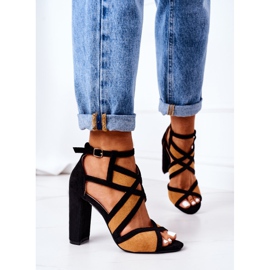 PS1 Sandales en daim sur une barre Emolly de chameau brun le noir 4