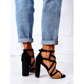 PS1 Sandales en daim sur une barre Emolly de chameau brun le noir 3