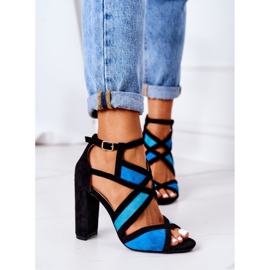 PS1 Sandales En Daim On A Bar Noir Et Bleu Emolly le noir 4