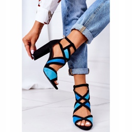 PS1 Sandales En Daim On A Bar Noir Et Bleu Emolly le noir 2