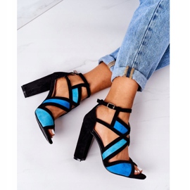 PS1 Sandales En Daim On A Bar Noir Et Bleu Emolly le noir 1