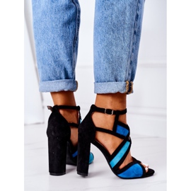 PS1 Sandales En Daim On A Bar Noir Et Bleu Emolly le noir 3