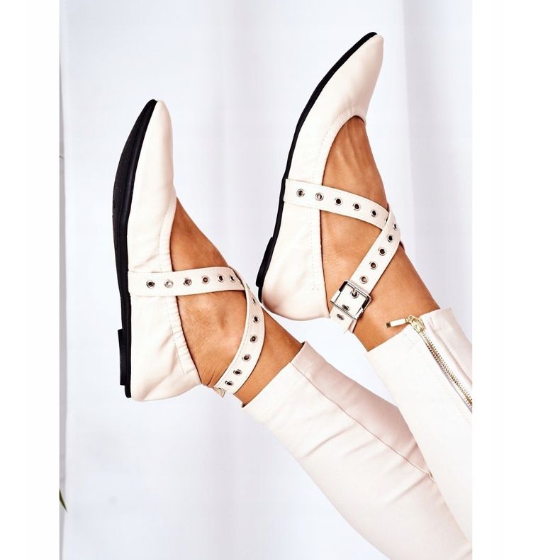 Ballerines Pliantes Cuir Lu Boo Beige 1