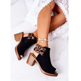 Sandales En Daim On A Bar Lu Boo Léopard Noir brun 1