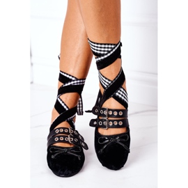 Ballerines en velours nouées Lu Boo noires 1