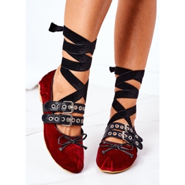 Ballerines Velours Nouées Lu Boo Bordeaux rouge 2 Ballerines Velours Nouées Lu Boo Bordeaux rouge 2