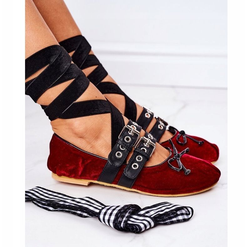 Ballerines Velours Nouées Lu Boo Bordeaux rouge 1 Ballerines Velours Nouées Lu Boo Bordeaux rouge 1