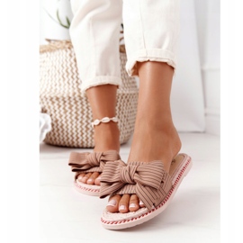 PS1 Chaussons Gabriell Marron En Caoutchouc Avec Un Nœud brun 3