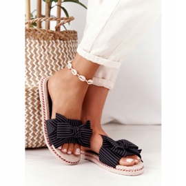 PS1 Chaussons Gabriell Noirs En Caoutchouc Avec Un Nœud le noir 4