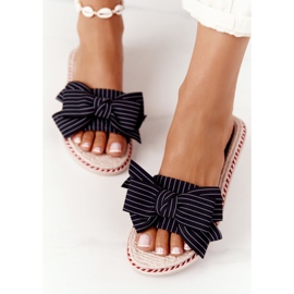 PS1 Chaussons Gabriell Noirs En Caoutchouc Avec Un Nœud le noir 5