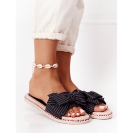 PS1 Chaussons Gabriell Noirs En Caoutchouc Avec Un Nœud 1