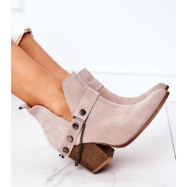 Bottines en daim sur une barre Lewski Shoes 2880 Cappuccino beige 1