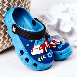 Chaussons Mousse Enfant Crocs Bleu Noir Oscar 2