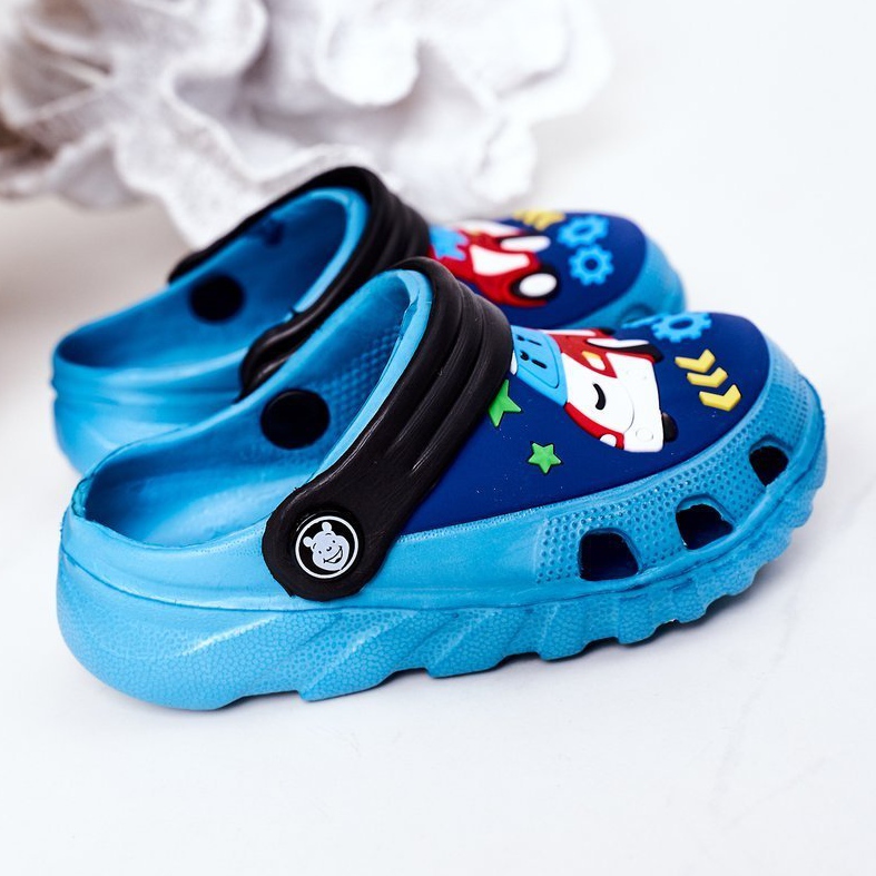 Chaussons Mousse Enfant Crocs Bleu Noir Oscar le noir 1