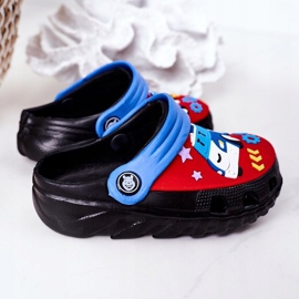 Chaussons Mousse Enfant Crocs Noir Bleu Oscar le noir rouge 1
