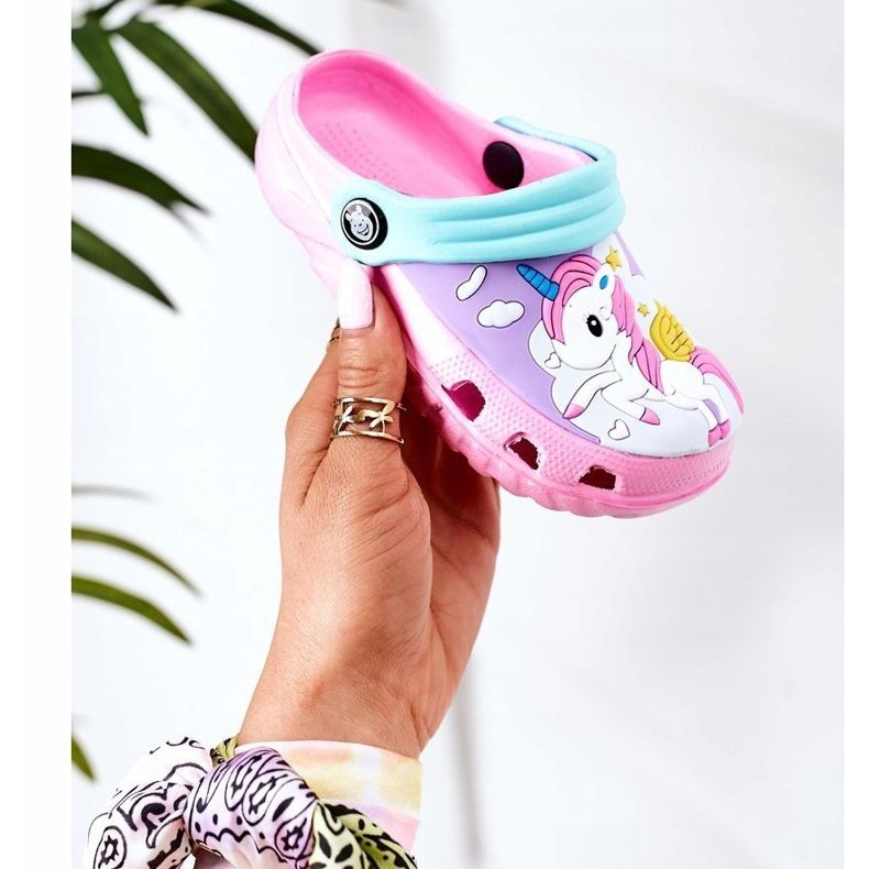 Chaussons Mousse Enfant Crocs Rose Turquoise Oscar bleu 1 Chaussons Mousse Enfant Crocs Rose Turquoise Oscar bleu 1