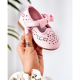 Apawwa Ballerines Enfant Cuir Avec Velcro Rose Mireia 1