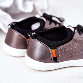 Baskets à enfiler argentées pour enfants Playground le noir gris 1