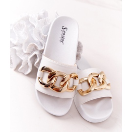 PS1 Tongs en caoutchouc One Moment avec chaîne blanc 1