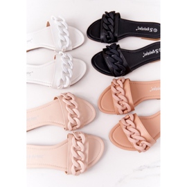 PS1 Chaussons En Cuir Avec Une Chaîne Blanc Pas À Pas 2