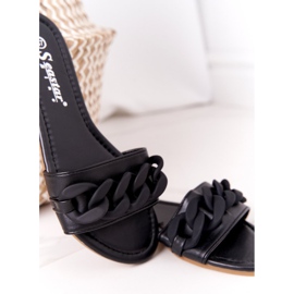 PS1 Chaussons En Cuir Avec Une Chaîne Noir Step By Step le noir 9