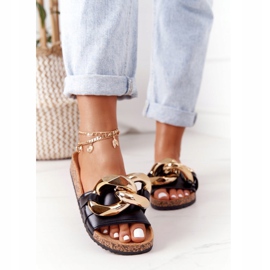 PS1 Tongs noires avec une chaîne Black Last Dance 2