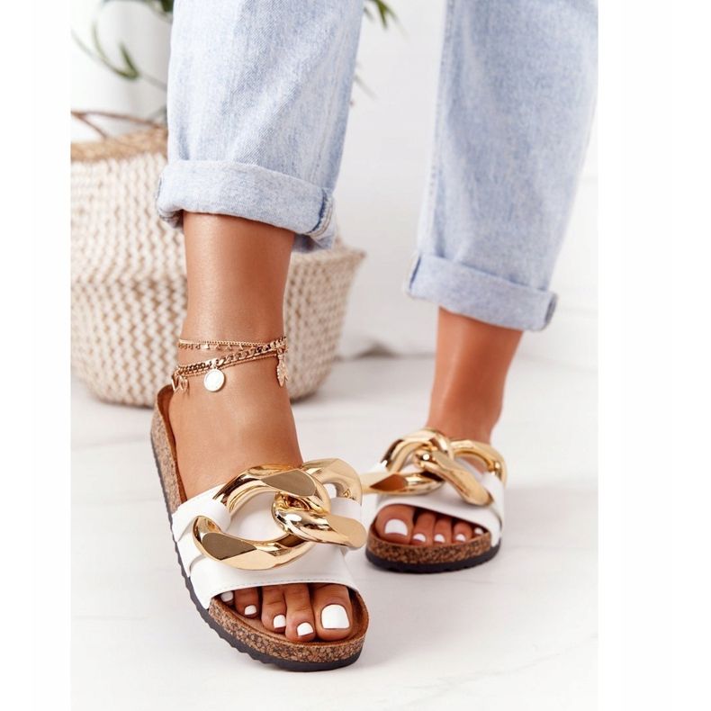 PS1 Tongs Blanches Avec Une Chaîne Last Dance 1