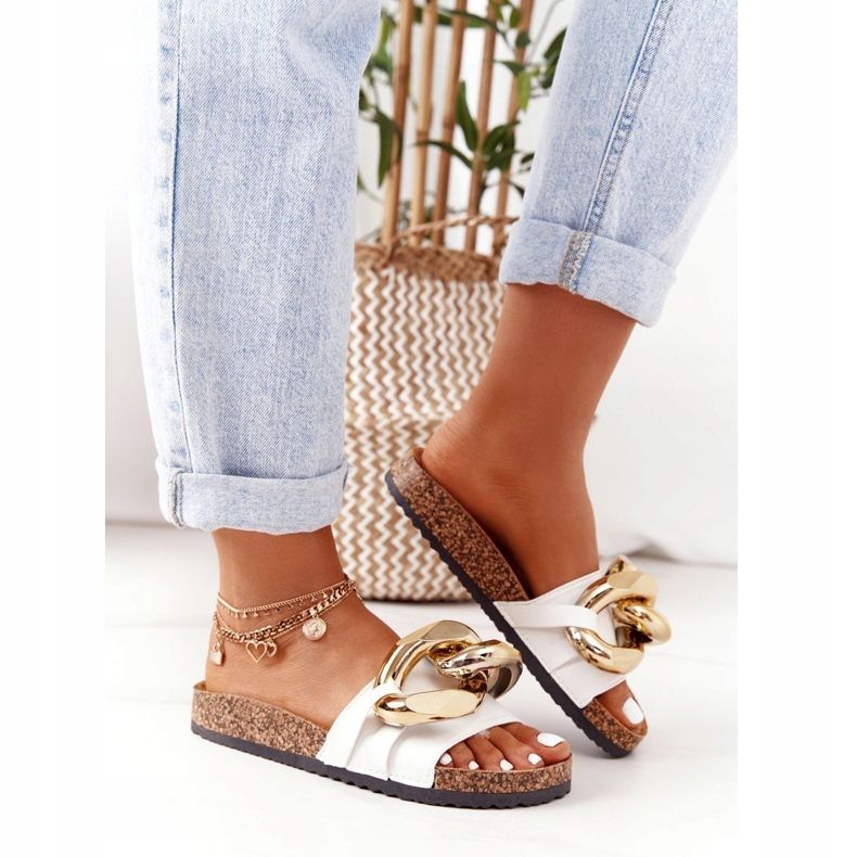 PS1 Tongs Blanches Avec Une Chaîne Last Dance 2