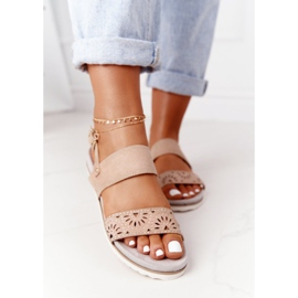 PE1 Sandales En Daim Avec Oxyde De Zirconium Beige Cora 2