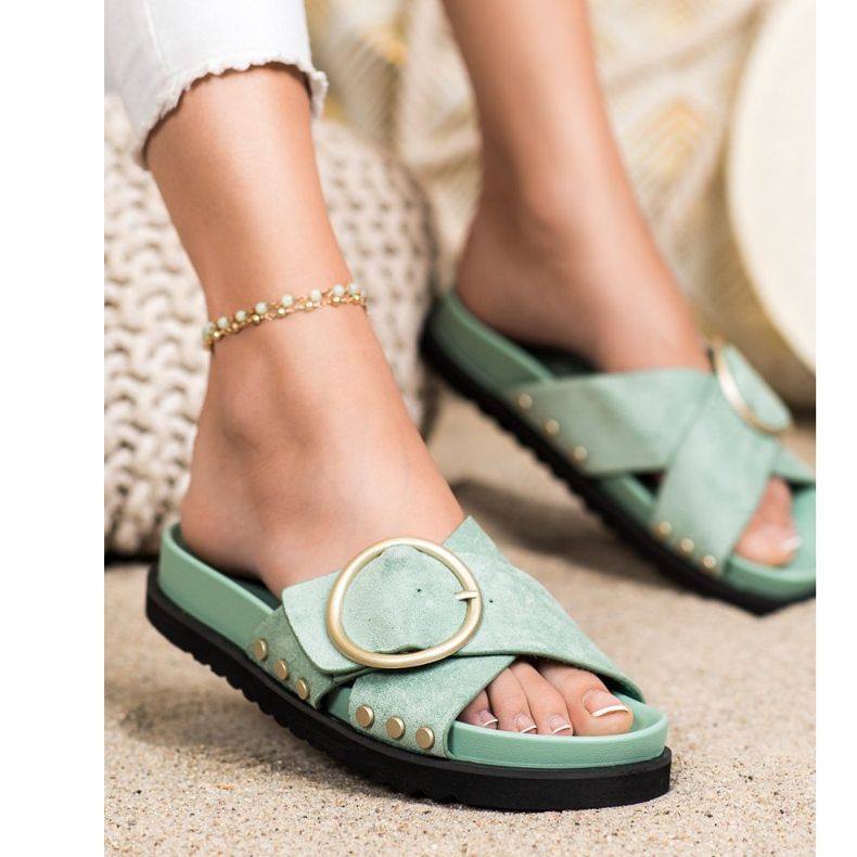 Renda Pantoufles Décontractées vert 1