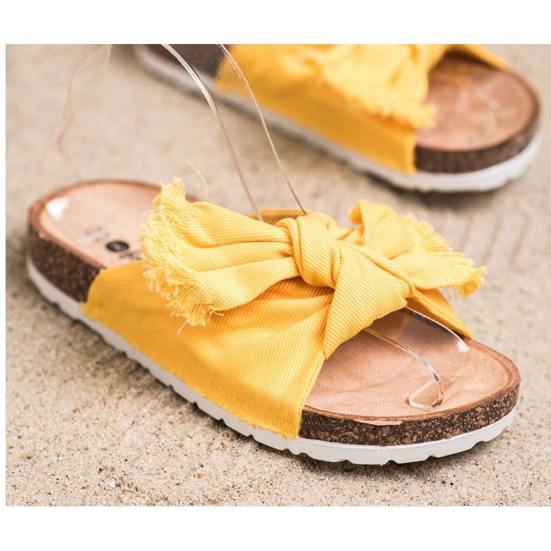 Forever Folie Pantoufles Textiles Confortables jaune 2