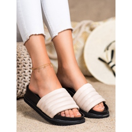 Seastar Pantoufles légères en cuir écologique beige 2