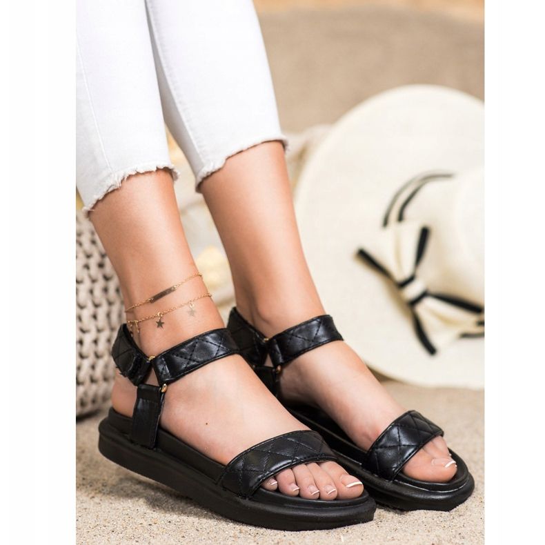 Seastar Sandales noires avec cuir écologique 1